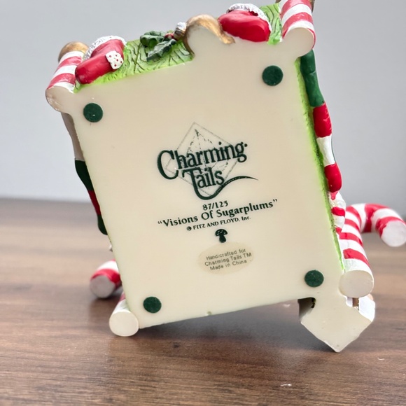 CHARMING TAILS Fitz & Floyd VISIONS OF SUGARPLUMS Mice Christmas Figurine 87/125 - Picture 8 of 9